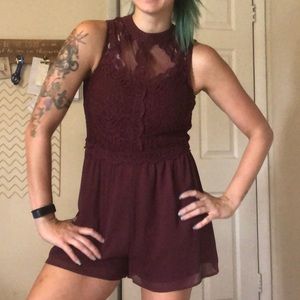 Maroon dress romper